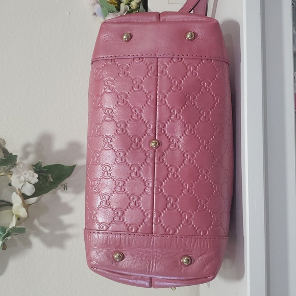 🇮🇹Gucci Guccissima Metallic Soft Heart Bit Leather Tote Bag In"Fresia Rose"💓 - Picture 11 of 17